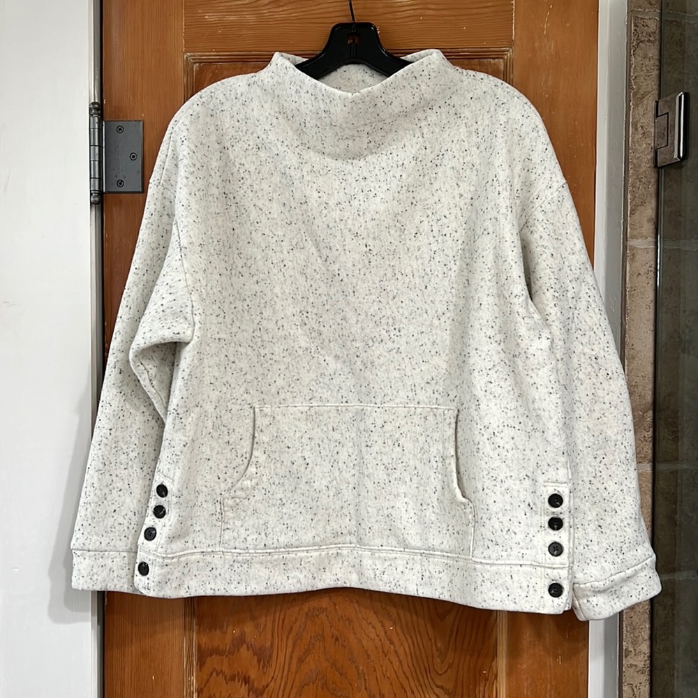 Madewell Donegal Mockneck Side-Button Pullover Sweatshirt - Size XL
